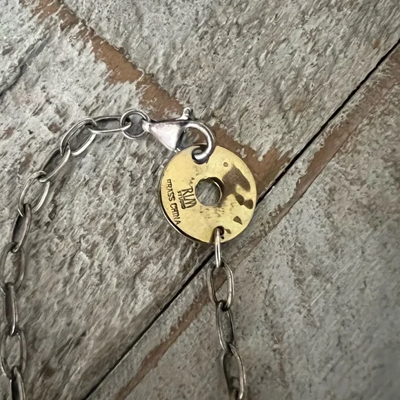 Vintage RLM Robert Lee Morris
Modernist Sterling Silver Brass Link Necklace - Picture 3 of 9